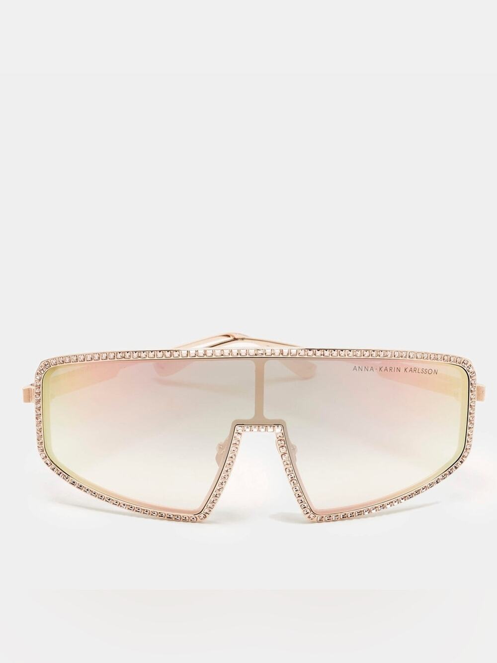 NEW!! Anna Karin Karlsson Shady Luv 2.0 Rose Crystal Shield Sunglasses Authentic